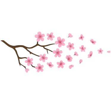 Autoaufkleber pinke kirschblüte - TenStickers