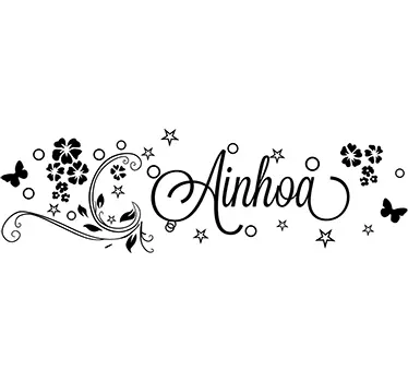 Wandtattoo Blumen Name personalisierbar - TenStickers