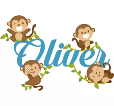 Wandtattoo Waldtier Kinder Äffchen - TenStickers