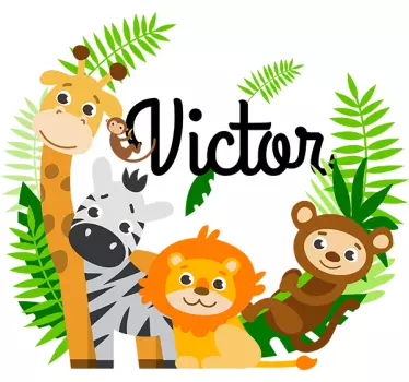 Wandtattoo Kinderzimmer Zeichnung Dschungeltier - TenStickers