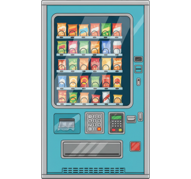 Folie kühlschrank blaue verkaufsmaschine - TenStickers