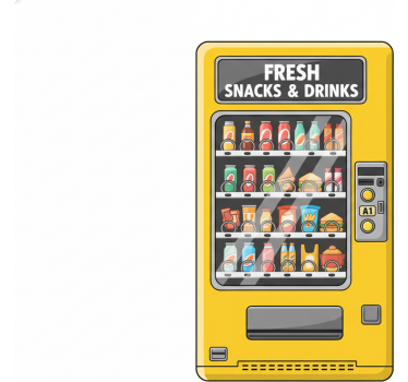 Folie kühlschrank gelbe verkaufsmaschine - TenStickers