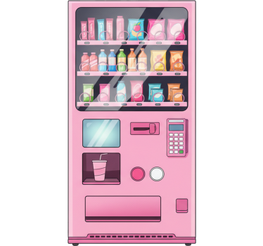 Folie kühlschrank pinke verkaufsmaschine - TenStickers