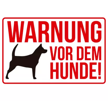 Aufkleber Warnung vor dem Hunde - TenStickers