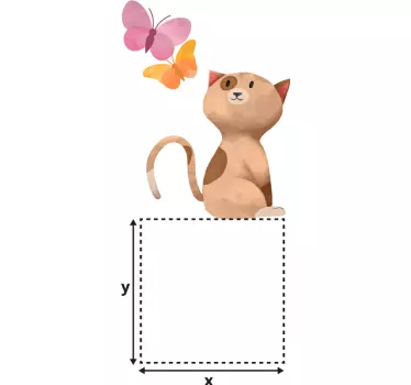 Katze und schmetterlinge Lichtschalter Sticker - TenStickers