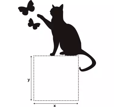 Katze mit Schmetterling Lichtschalter Sticker - TenStickers
