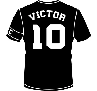 Personalisierbares Trikot Wandtattoo Fußball - TenStickers