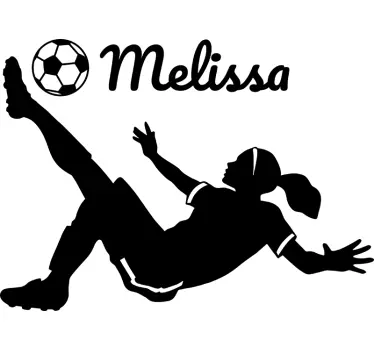 Fußballspielerin mit Namen Wandtattoo Jugendzimmer - TenStickers