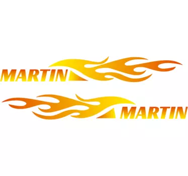 Flamme mit Namen Fahrrad Sticker - TenStickers