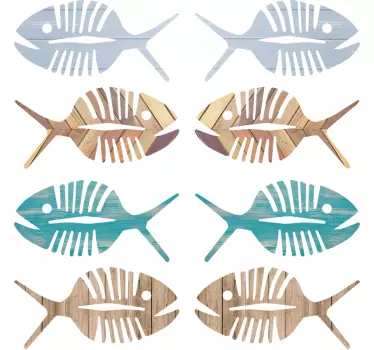 Wandtattoo Wohnzimmer Fische mit Gräten - TenStickers