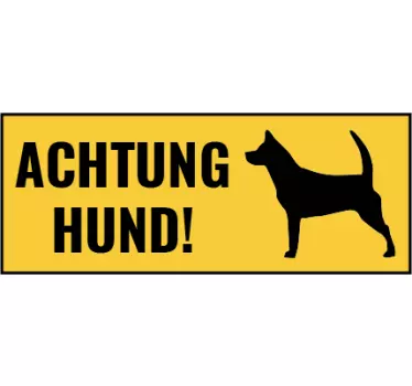 Achtung Hund Warnung kreativer Türaufkleber - TenStickers