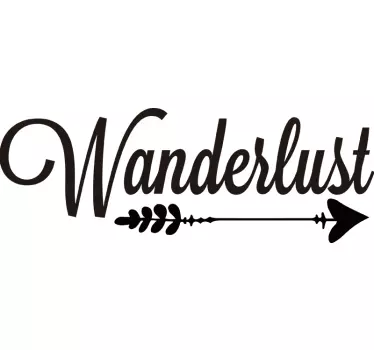 Wandtattoo Wohnzimmer mit Wanderlust Pfeil - TenStickers