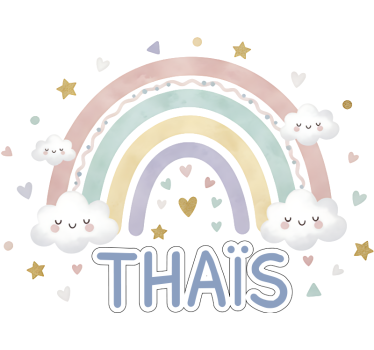 Wandtattoo kinderzimmer regenbogen mit namen - TenStickers