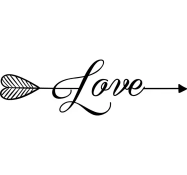 Text Aufkleber Love Liebe Pfeil - TenStickers