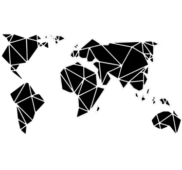 Laptop Sticker geometrische Weltkarte - TenStickers