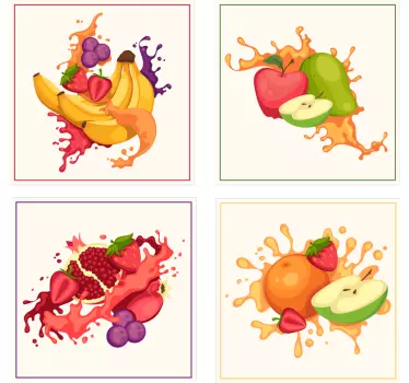 Wandtattoo Früchte Frucht Collage - TenStickers