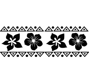 Wandbordüre Schlafzimmer Hawaiianische Blume Hawai - TenStickers