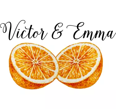 Origineller Aufkleber Orange Liebe personalisiert - TenStickers
