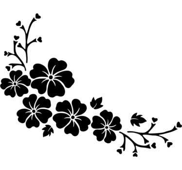 Autoaufkleber schwarze blumen-ecke - TenStickers
