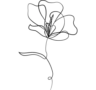 Minimalistische Blumen Zeichnung Wandtattoo - TenStickers
