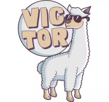 Personalisierbares Cooles Lama Wandtattoo - TenStickers