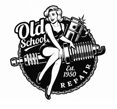 Motorrad folie vintage garage pinup - TenStickers
