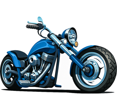 Motorrad folie blaue cruiser stimmung - TenStickers