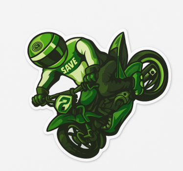 Motorrad folie grüner fahrer spray - TenStickers