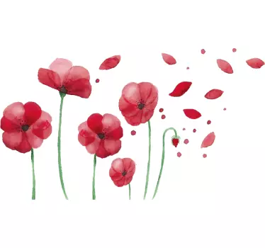 Wandtattoo schlafzimmer mohnblumen - TenStickers
