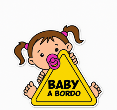 Autoaufkleber süßes baby mädchen an bord - TenStickers