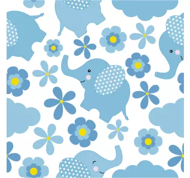 Blumen Elefant Muster Klebefolie für Möbel - TenStickers