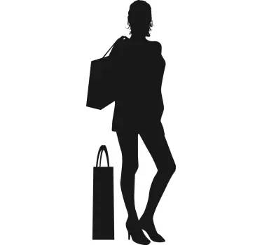 Frau beim Shoppen Aufkleber - TenStickers