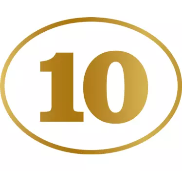 Goldene Nummer Autoaufkleber - TenStickers