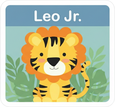 Wandtattoo kinderzimmer mit individuellem löwenlabel - TenStickers