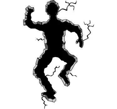 Lochausgangswandaufkleber des mannes 3d - TenStickers