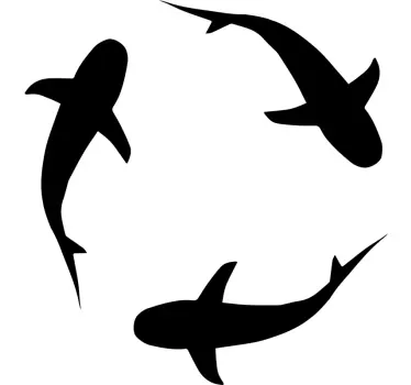 Wandtattoo Fisch Drei Haie - TenStickers