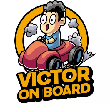 Kind (name) an bord fahrzeugaufkleber - TenStickers