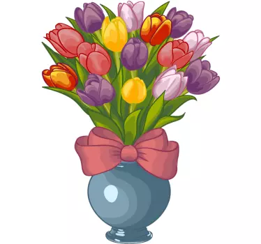 Wandtattoo Blumen vase mit Blumenarrangement - TenStickers