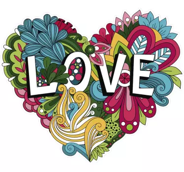 Herz Sticker Liebe blume - TenStickers