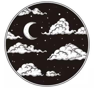 Wandtattoo Natur mondbeschienene wolkenszene - TenStickers