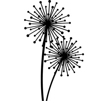 Wandtattoo Wohnzimmer einfarbige Pusteblumen - TenStickers