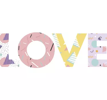Liebe sticker bunte dekorative buchstaben - TenStickers