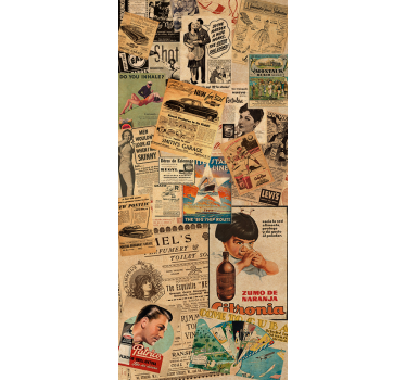 Vintage ad clippings Kühlschrank Folie - TenStickers
