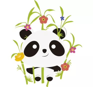 Pandas blühende bäume wildtier wandtattoo - TenStickers