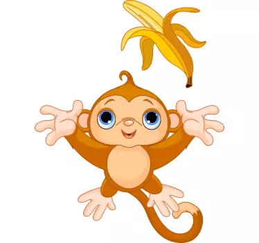 Affe und Banane Aufkleber - TenStickers