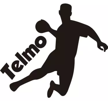 Handball Spieler Silhouette Wandtattoo mit Namen - TenStickers