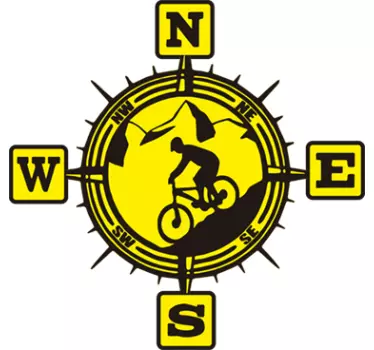 Mountainbike Kompass Wandtattoo - TenStickers