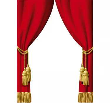 Rote Gardinen Aufkleber - TenStickers