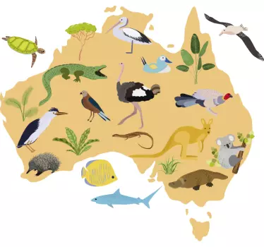 Australischer kinderweltkarten-wandaufkleber - TenStickers