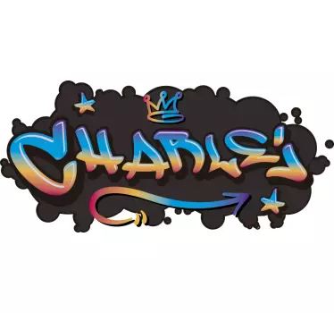 Urban Sticker Beton Graffiti mit Namen - TenStickers